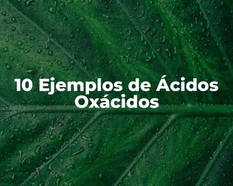 10 Ejemplos de Ácidos Oxácidos