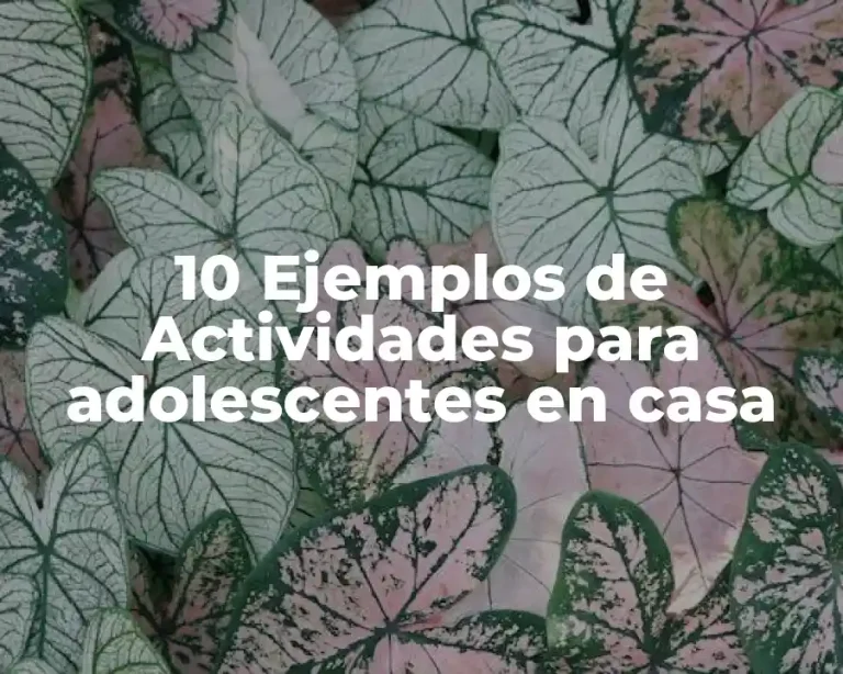 10 Ejemplos de Actividades para adolescentes en casa