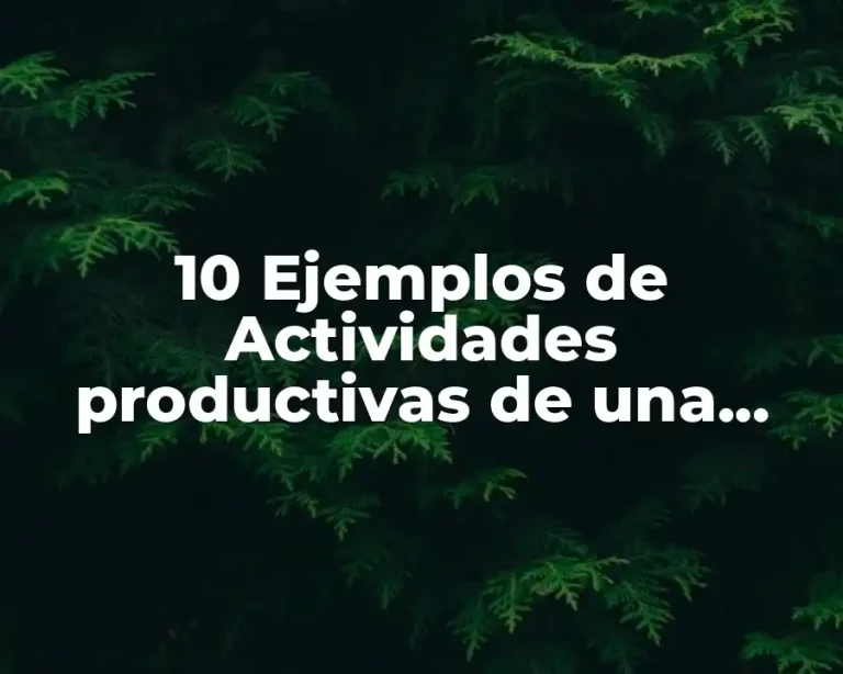 10 Ejemplos de Actividades productivas de una comunidad