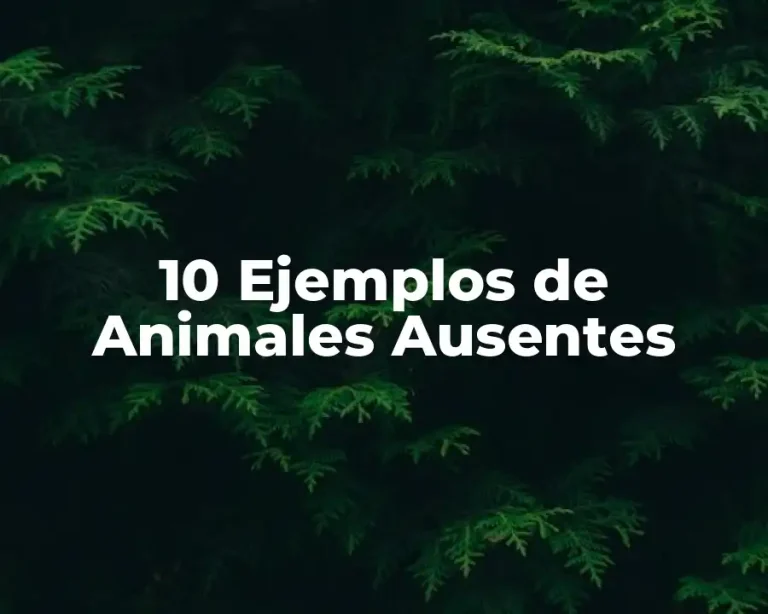 10 Ejemplos de Animales Ausentes