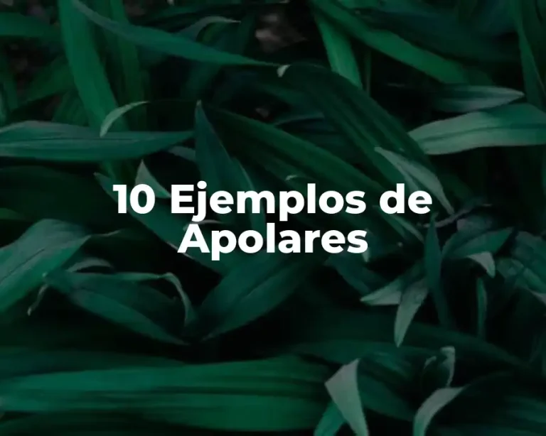 10 Ejemplos de Apolares