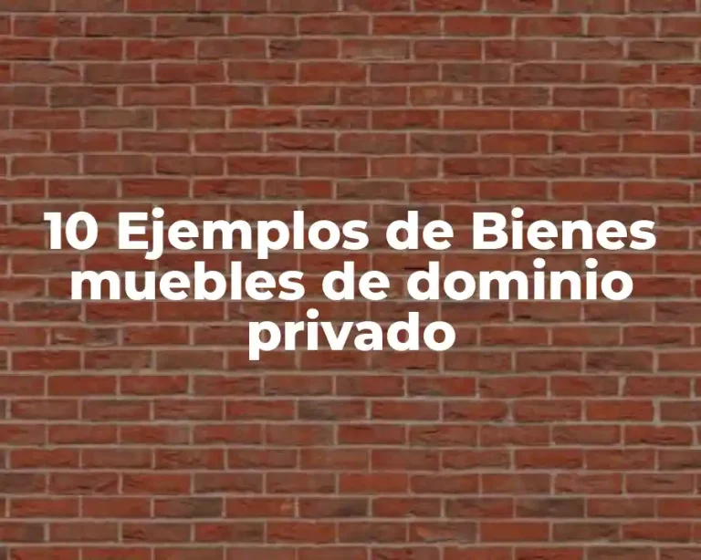 10 Ejemplos de Bienes muebles de dominio privado