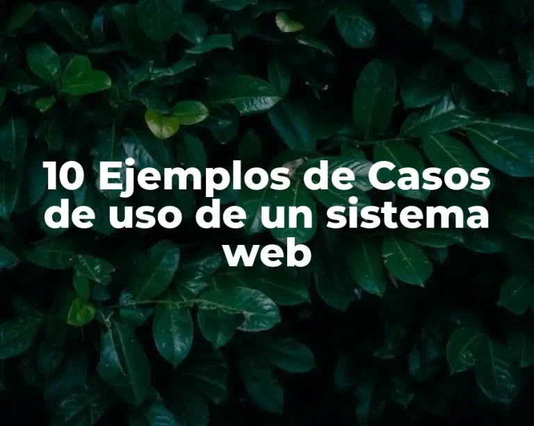 10 Ejemplos de Casos de uso de un sistema web
