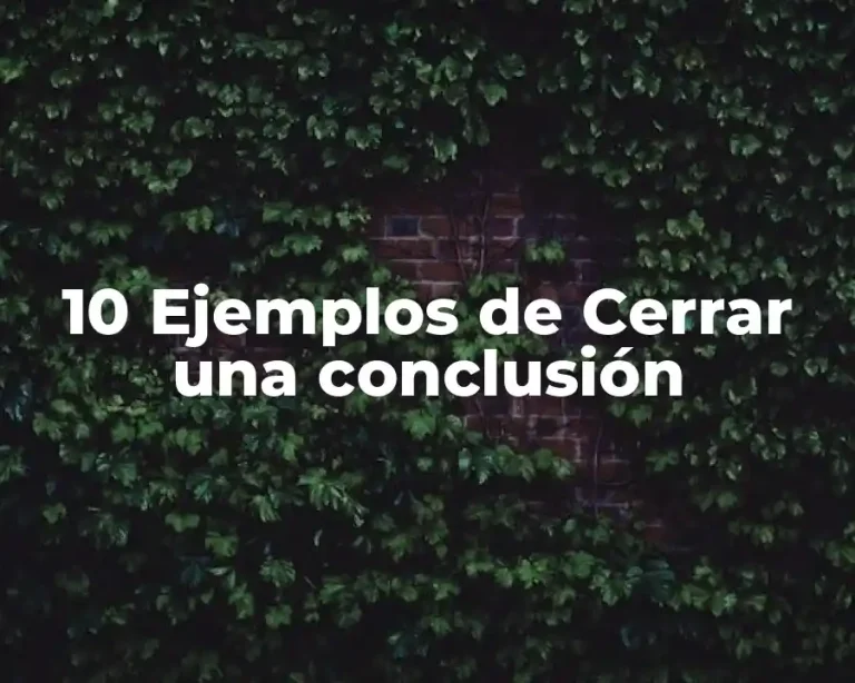 10 Ejemplos de Cerrar una conclusión