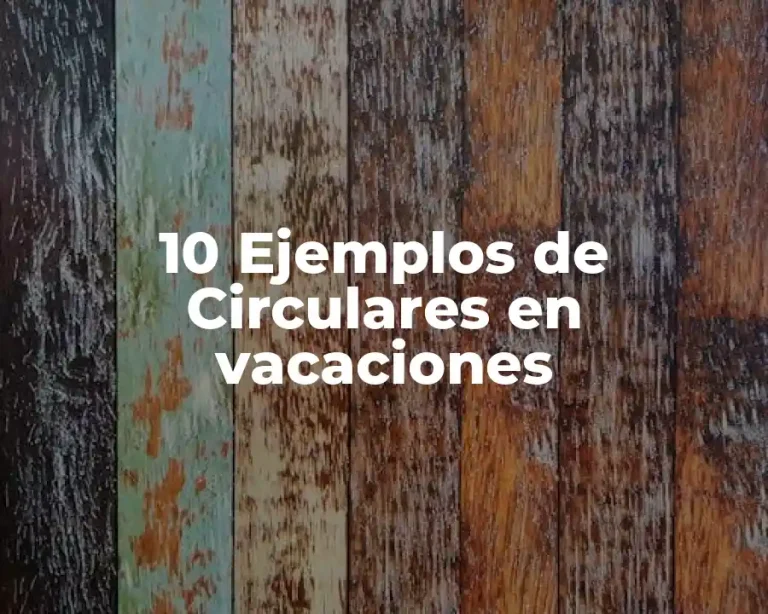 10 Ejemplos de Circulares en vacaciones