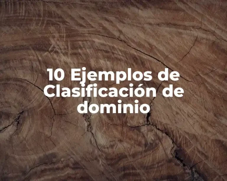 10 Ejemplos de Clasificación de dominio