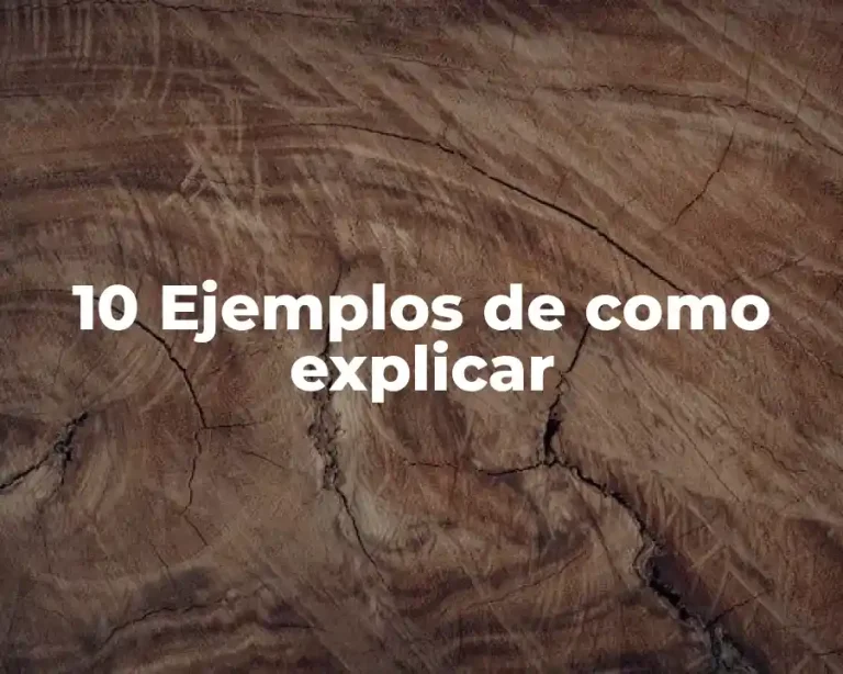 10 Ejemplos de como explicar