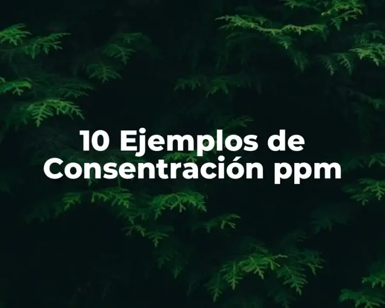 10 Ejemplos de Consentración ppm