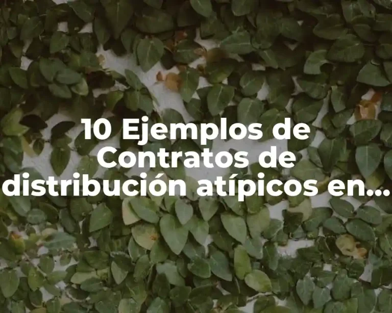 10 Ejemplos de Contratos de distribución atípicos en México