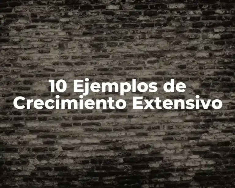 10 Ejemplos de Crecimiento Extensivo