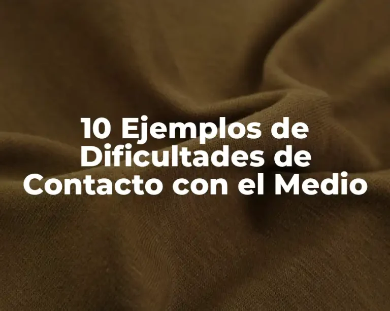 10 Ejemplos de Dificultades de Contacto con el Medio