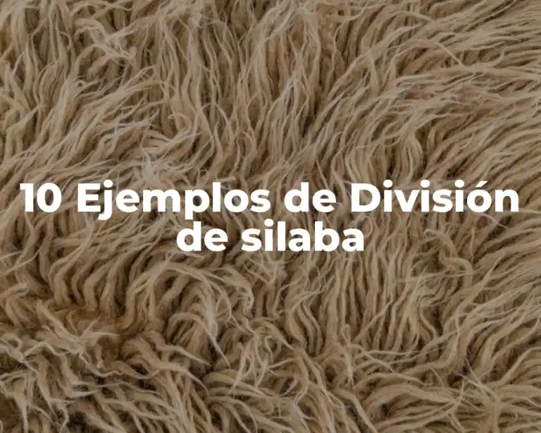 10 Ejemplos de División de silaba