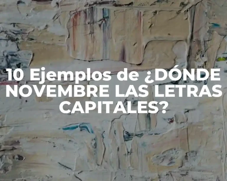 10 Ejemplos de ¿DÓNDE NOVEMBRE LAS LETRAS CAPITALES?