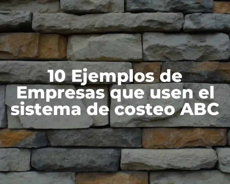 10 Ejemplos de Empresas que usen el sistema de costeo ABC