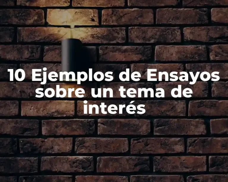 10 Ejemplos de Ensayos sobre un tema de interés