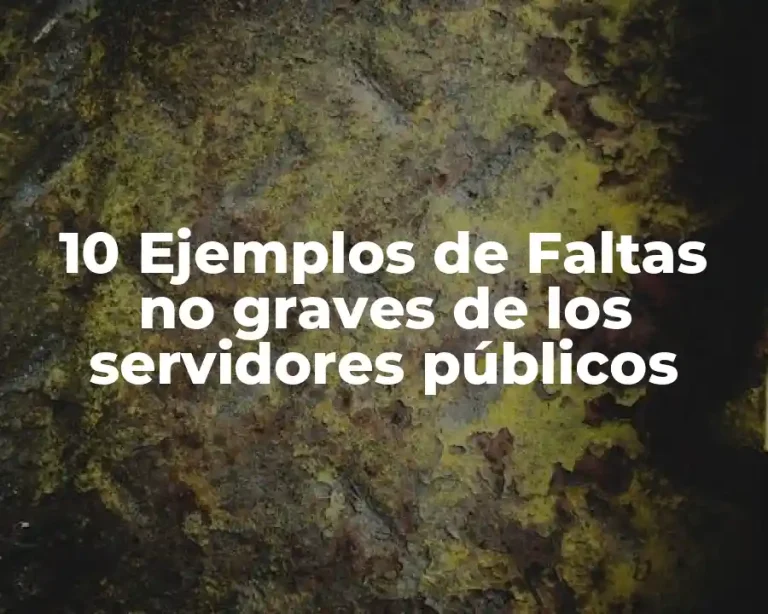 10 Ejemplos de Faltas no graves de los servidores públicos