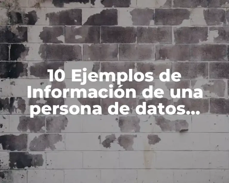 10 Ejemplos de Información de una persona de datos personales