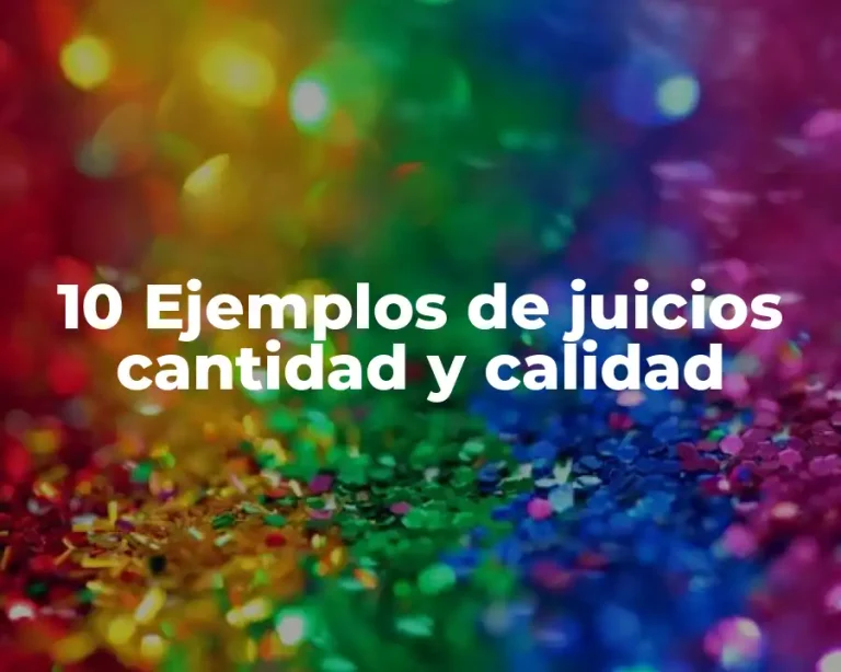 10 Ejemplos de juicios cantidad y calidad