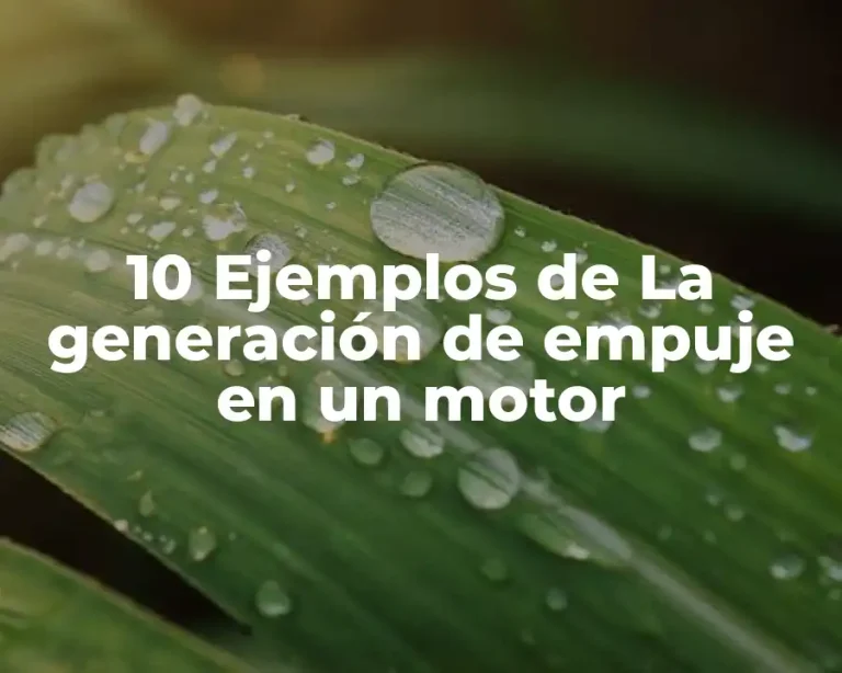 10 Ejemplos de La generación de empuje en un motor