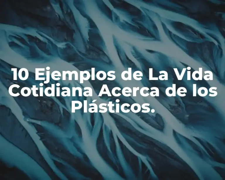 10 Ejemplos de La Vida Cotidiana Acerca de los Plásticos.