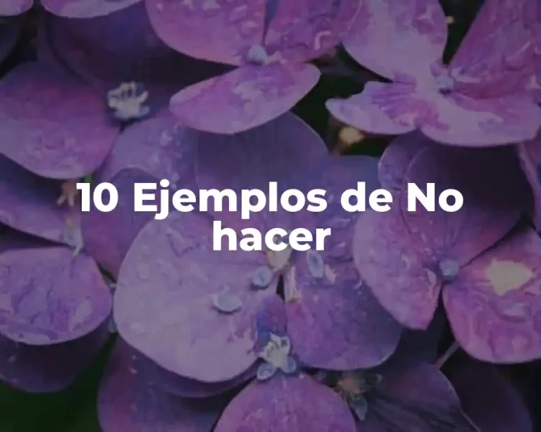 10 Ejemplos de No hacer