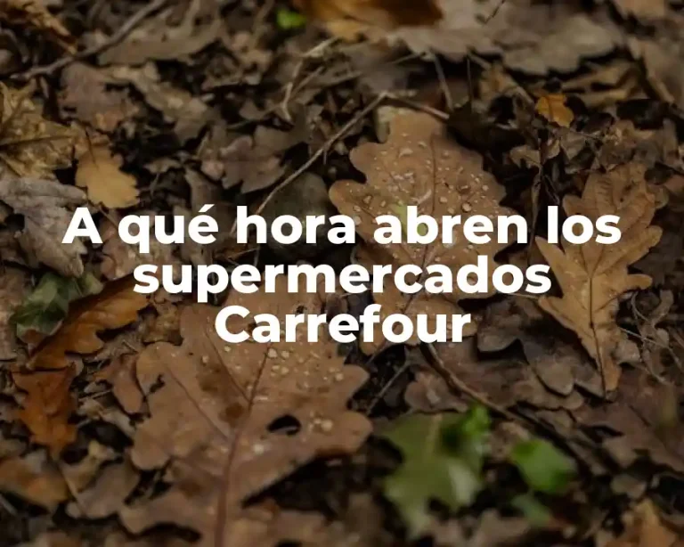 A qué hora abren los supermercados Carrefour