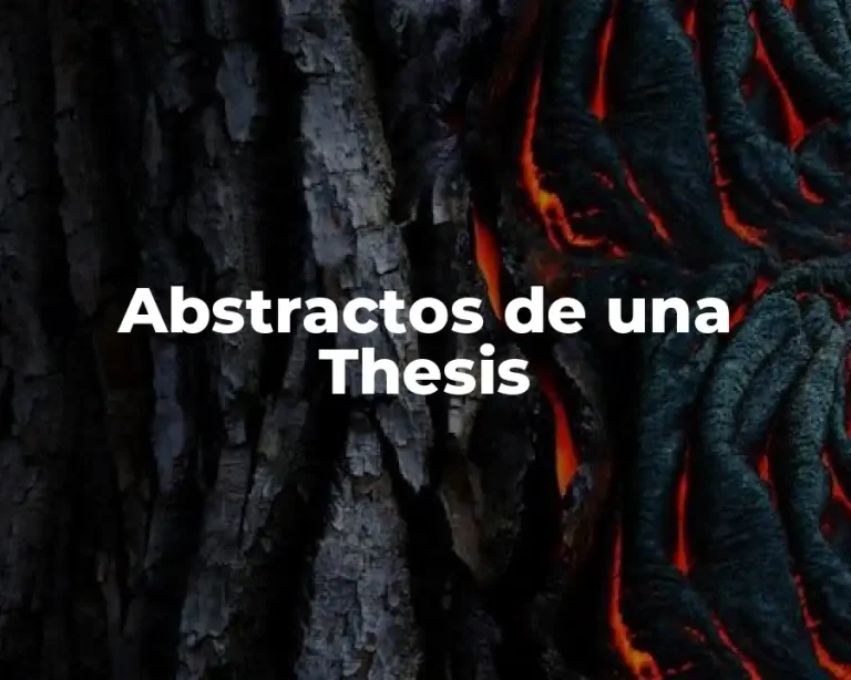 Abstractos de una Thesis