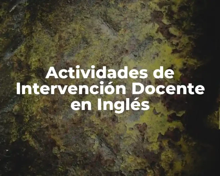 Actividades de Intervención Docente en Inglés