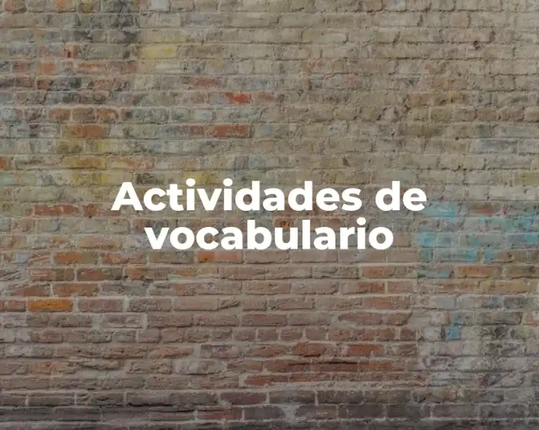 Actividades de vocabulario