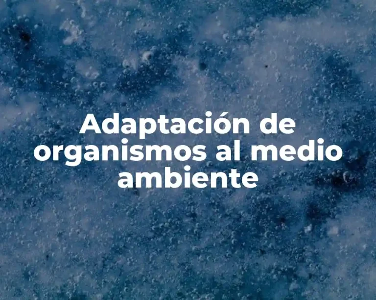 Adaptación de organismos al medio ambiente