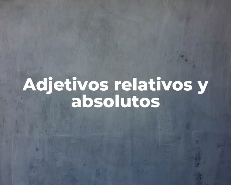 Adjetivos relativos y absolutos