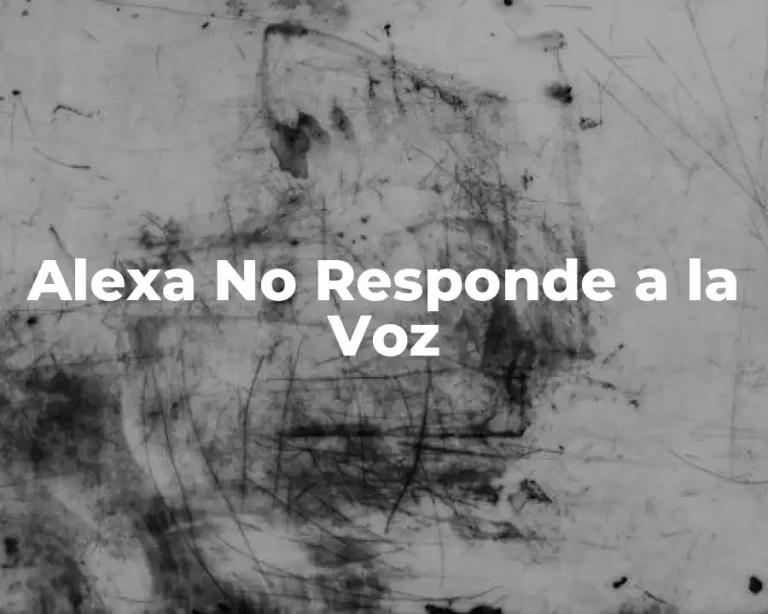 Alexa No Responde a la Voz