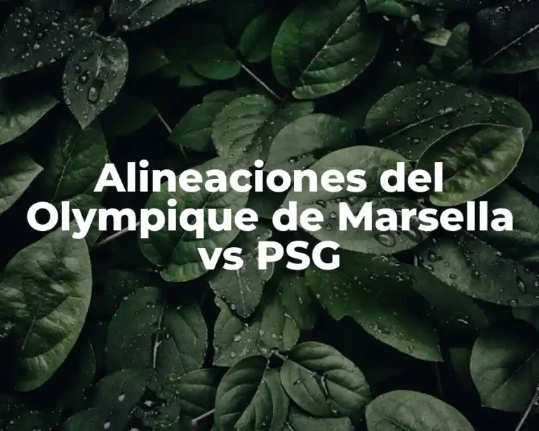 Alineaciones del Olympique de Marsella vs PSG