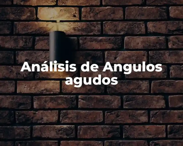 Análisis de Angulos agudos
