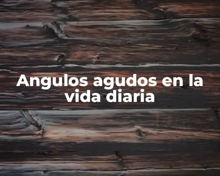 Angulos agudos en la vida diaria