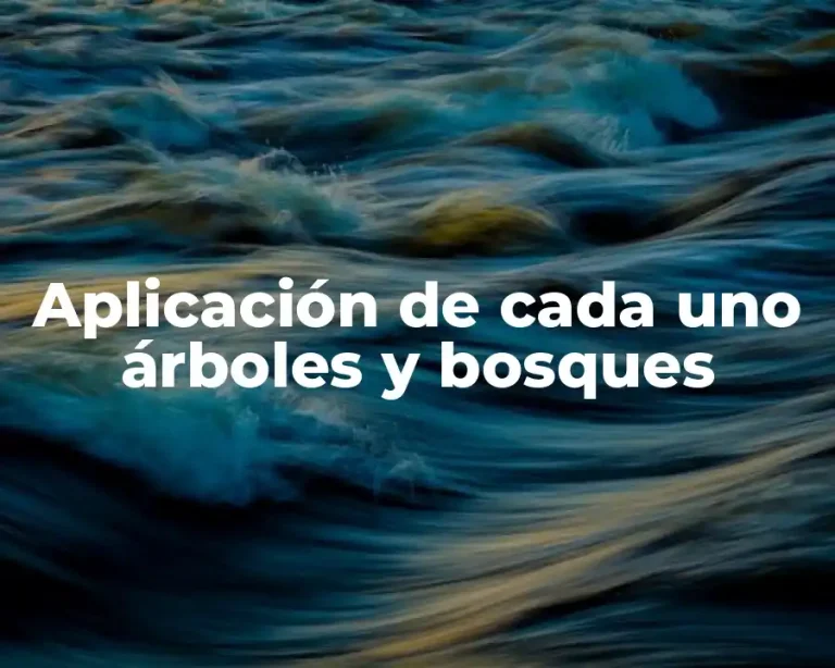 Aplicación de cada uno árboles y bosques