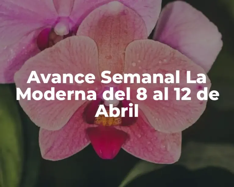Avance Semanal La Moderna del 8 al 12 de Abril