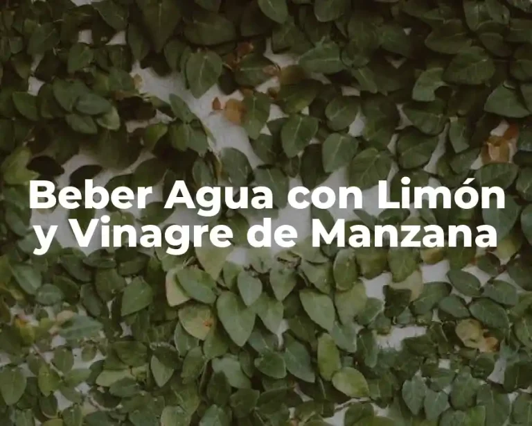 Beber Agua con Limón y Vinagre de Manzana