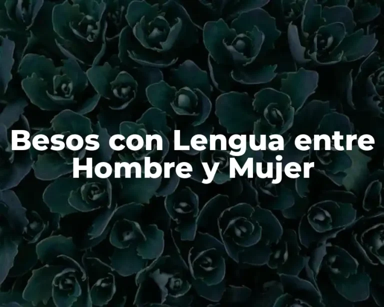 Besos con Lengua entre Hombre y Mujer