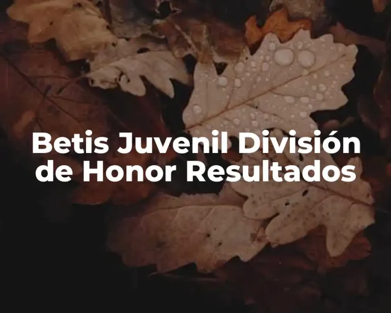 Betis Juvenil División de Honor Resultados