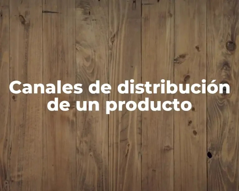 Canales de distribución de un producto