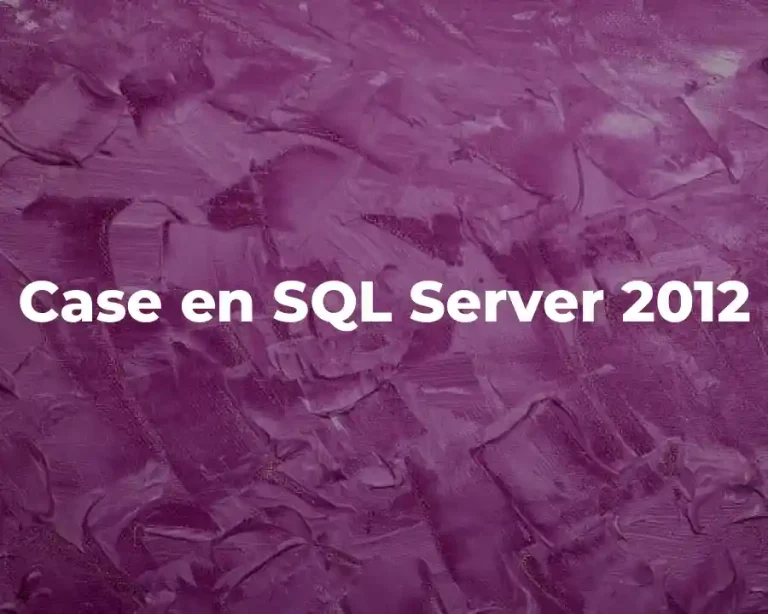 Case en SQL Server 2012