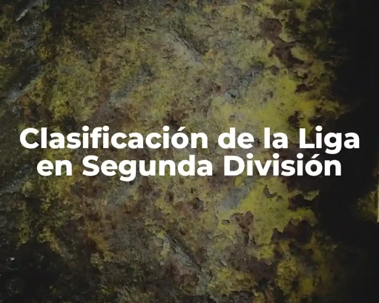 Clasificación de la Liga en Segunda División