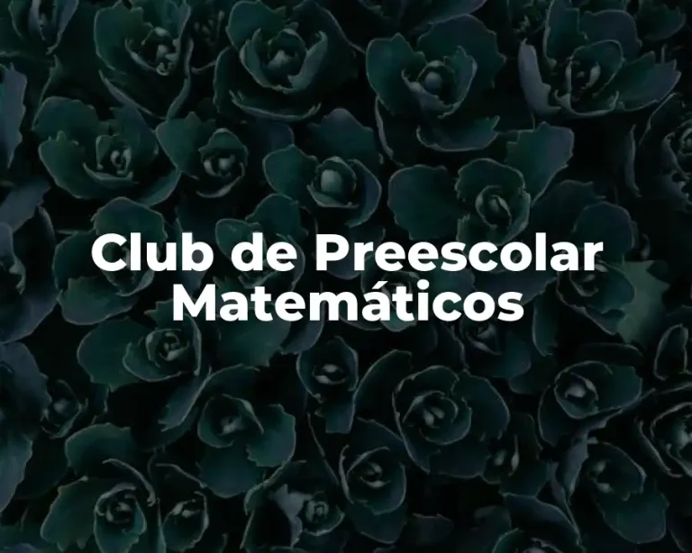 Club de Preescolar Matemáticos