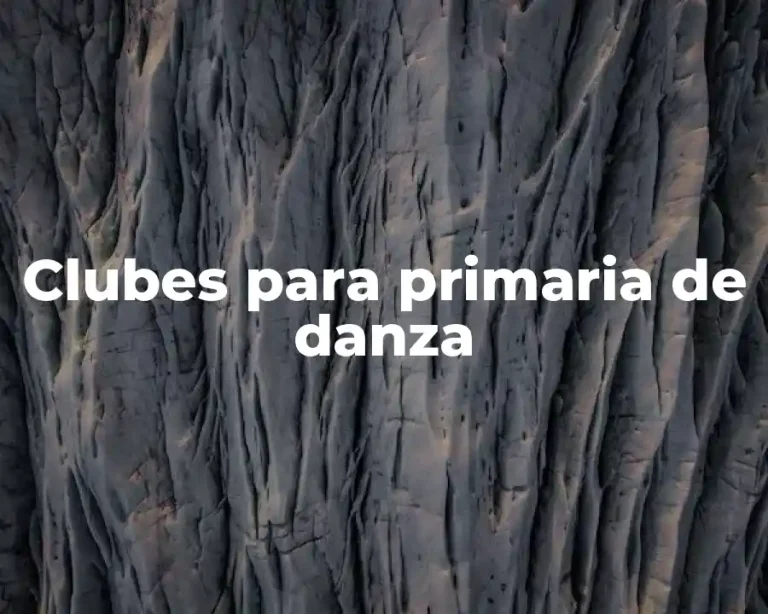Clubes para primaria de danza