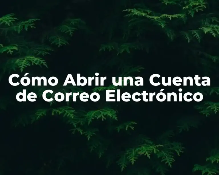 Cómo Abrir una Cuenta de Correo Electrónico
