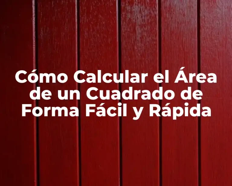 Cómo Calcular el Área de un Cuadrado de Forma Fácil y Rápida