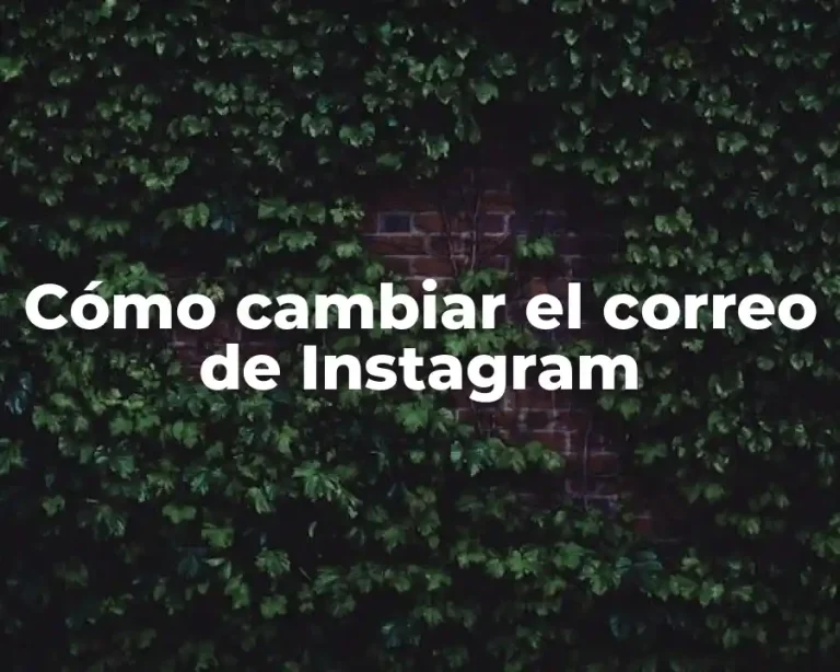 Cómo cambiar el correo de Instagram