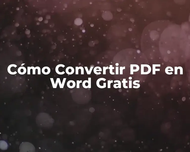 Cómo Convertir PDF en Word Gratis