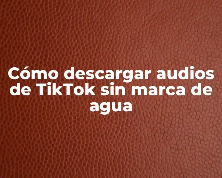 Cómo descargar audios de TikTok sin marca de agua